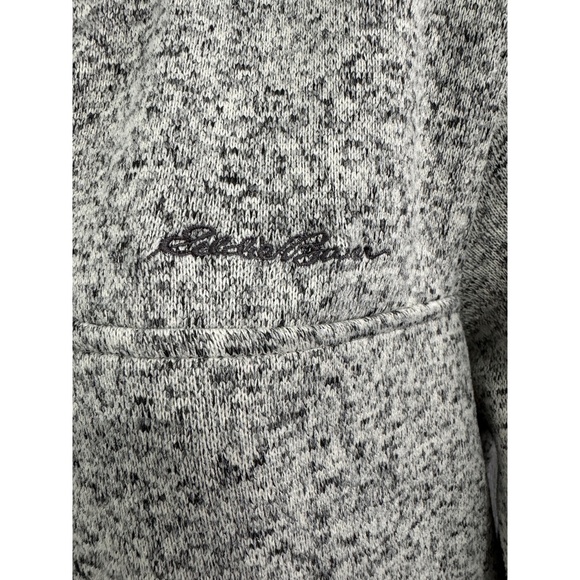 Eddie Bauer Fleece Snap Mock Pullover Gray Quarterzip Long Sleeve Sweater M - Picture 3 of 7